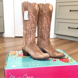 Macie Bean Suede Western Boots 15” tall, size 7.5 **NEW IN BOX**